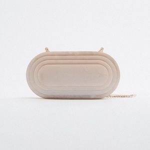 NWOT Zara Pearlescent Acrylic Box Handbag